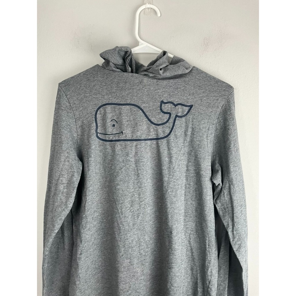 Vineyard Vines Shirt Boys Small Gray T-Shirt‎ Hoodie Long Sleeve Whale - Picture 7 of 8